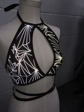 Load image into Gallery viewer, REFRACTION | REFLECTIVE | Keyhole Halter Top, Women's Festival Top, Rave Top