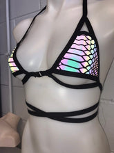 Load image into Gallery viewer, SLITHER | Reflective Cage Top, Women's Festival Top, Rave Top