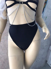 Load image into Gallery viewer, BLACK | High Waisted High Cut Bottoms, Festival Bottoms, Rave Bottoms, Black Rave Outfit