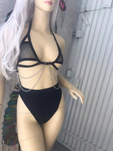Load image into Gallery viewer, BLACK | High Waisted High Cut Bottoms, Festival Bottoms, Rave Bottoms, Black Rave Outfit