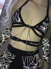 Load image into Gallery viewer, REFRACTION | REFLECTIVE | Chain Cage Top, Festival Top, Rave Top with Chains