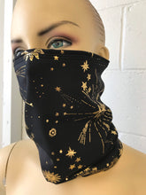 Load image into Gallery viewer, GOLD GODDESS VIBES | Dust Mask, Rave Mask, Festival Mask, Gaiter