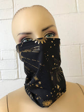 Load image into Gallery viewer, GOLD GODDESS VIBES | Dust Mask, Rave Mask, Festival Mask, Gaiter