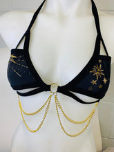 Load image into Gallery viewer, GOLD GODDESS VIBES | Gold Chain Cage Top, Festival Top, Rave Top with Chains