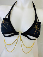 Load image into Gallery viewer, GOLD GODDESS VIBES | Gold Chain Cage Top, Festival Top, Rave Top with Chains