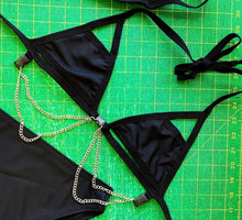 Load image into Gallery viewer, BASIC B*TCH | Chain Cage Top, Festival Top, Rave Top with Chains