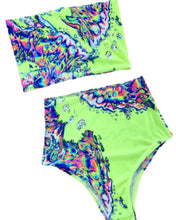 Load image into Gallery viewer, ACID SLAP | Tube Top + High Waisted Bottoms + Mask, Women's Festival Outfit, Rave Set
