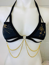 Load image into Gallery viewer, GOLD GODDESS VIBES | Gold Chain Cage Top, Festival Top, Rave Top with Chains