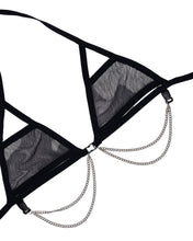 Load image into Gallery viewer, BLACK DARK STARR | Chain Cage Top, Festival Top, Rave Top with Chains