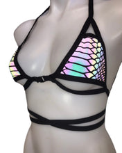 Load image into Gallery viewer, SLITHER | Reflective Cage Top, Women's Festival Top, Rave Top