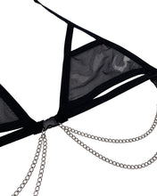Load image into Gallery viewer, BLACK DARK STARR | Chain Cage Top, Festival Top, Rave Top with Chains