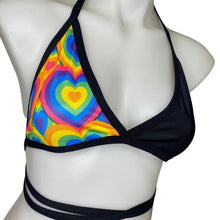 Load image into Gallery viewer, POSITIVE VIBRATIONS | Mismatch Triangle Top, Women's Festival Top, Rave Top