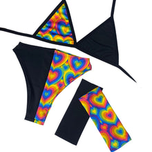 Load image into Gallery viewer, POSITIVE VIBRATIONS | Mismatch Triangle Top, Women's Festival Top, Rave Top