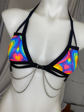 Load image into Gallery viewer, POSITIVE VIBRATIONS | Chain Cage Top, Festival Top, Rave Top with Chains