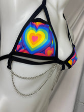 Load image into Gallery viewer, POSITIVE VIBRATIONS | Chain Cage Top, Festival Top, Rave Top with Chains