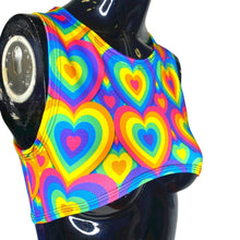 Load image into Gallery viewer, POSITIVE VIBRATIONS | Underboob Sporty Crop Top, Women's Festival Top, Rave Top