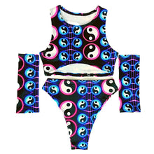 Load image into Gallery viewer, YIN YANG | Underboob Sporty Crop Top, Women's Festival Top, Rave Top