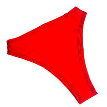 Load image into Gallery viewer, RED BASIC B*TCH | High Waisted High Cut Bottoms, Festival Bottoms, Rave Bottoms, Red Rave Outfit