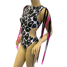 Load image into Gallery viewer, Black and White | Aria Cut-Out Fringe Bodysuit