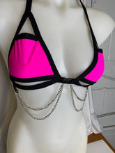 Load image into Gallery viewer, PINK BASIC B*TCH | Chain Cage Top, Festival Top, Rave Top with Chains
