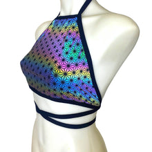Load image into Gallery viewer, SACRED GEO | REFLECTIVE | Halter Top, Women's Festival Top, Rave Top