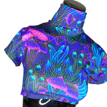 Load image into Gallery viewer, DAZED MUSHROOM | Underboob Mock Neck Crop Top, Women's Festival Top, Rave Top