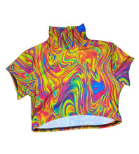 Load image into Gallery viewer, ALL THE GLOW | Crop Turtle Neck, Women's Festival Top, Rave Top