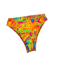 Load image into Gallery viewer, ALL THE GLOW | High Waisted High Cut Bottoms, Festival Bottoms, Rave Bottoms, Black Rave Outfit