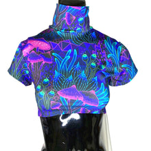 Load image into Gallery viewer, DAZED MUSHROOM | Underboob Mock Neck Crop Top, Women's Festival Top, Rave Top