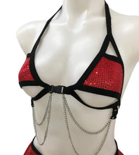 Load image into Gallery viewer, THE BADDIE | Chain Cage Top, Festival Top, Rave Top with Chains