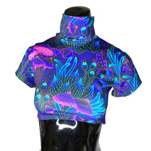 Load image into Gallery viewer, DAZED MUSHROOM | Underboob Mock Neck Crop Top, Women's Festival Top, Rave Top