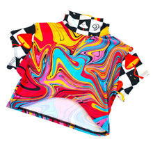 Load image into Gallery viewer, MIDNIGHT SWIRL | Crop Turtle Neck, Women's Festival Top, Rave Top