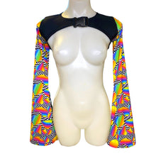 Load image into Gallery viewer, RETRO RAVE  | Long Bell Sleeve Buckle Top, Women's Festival Top, Rave Top