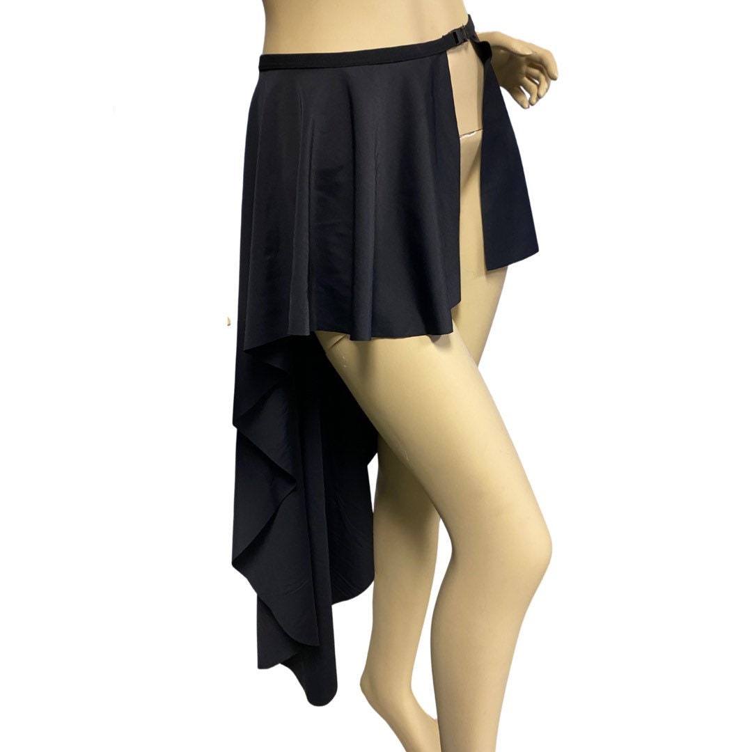 BLACK High Low Buckle Skirt, Rave Skirt, Festival Bottom