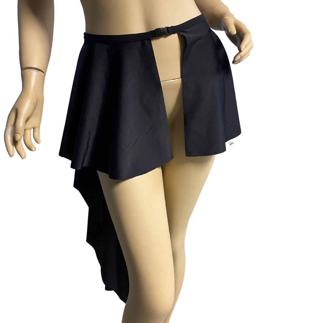 BLACK High Low Buckle Skirt, Rave Skirt, Festival Bottom – The