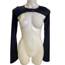 Load image into Gallery viewer, BLACK | Long Bell Sleeve Buckle Top, Women's Festival Top, Rave Top