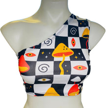Load image into Gallery viewer, MIDNIGHT TRIP | One Shoulder Top, Women's Festival Top, Rave Top