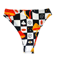 Load image into Gallery viewer, MIDNIGHT TRIP | High Waisted High Cut Bottoms, Festival Bottoms, Rave Bottoms, Black Rave Outfit