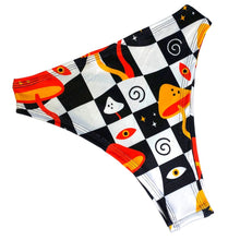 Load image into Gallery viewer, MIDNIGHT TRIP | High Waisted High Cut Bottoms, Festival Bottoms, Rave Bottoms, Black Rave Outfit