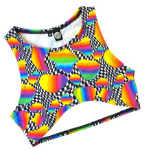 Load image into Gallery viewer, RETRO RAVE | Underboob Sporty Crop Top, Women's Festival Top, Rave Top