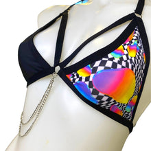 Load image into Gallery viewer, RETRO RAVE | Chain Triangle Top, Festival Top, Rave Top with Chains