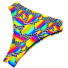 Load image into Gallery viewer, RETRO RAVE | High Waisted High Cut Bottoms, Festival Bottoms, Rave Bottoms, Black Rave Outfit