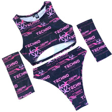 Load image into Gallery viewer, PINK TECHNO | Underboob Sporty Crop Top, Women's Festival Top, Rave Top
