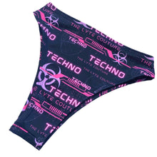 Load image into Gallery viewer, PINK TECHNO | High Waisted High Cut Bottoms, Festival Bottoms, Rave Bottoms, Black Rave Outfit