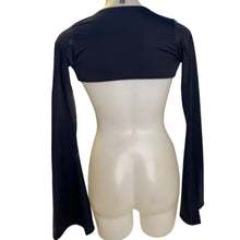 Load image into Gallery viewer, BLACK | Long Bell Sleeve Buckle Top, Women's Festival Top, Rave Top
