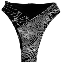 Load image into Gallery viewer, TRI COLOR | Reflective + Black | Ready to Ship | High Waisted High Cut Bottoms, Festival Bottoms, Rave Bottoms, Rainbow Rave Outfit