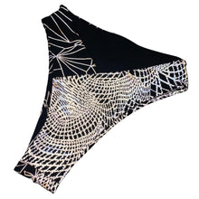 Load image into Gallery viewer, TRI COLOR | Reflective + Black | Ready to Ship | High Waisted High Cut Bottoms, Festival Bottoms, Rave Bottoms, Rainbow Rave Outfit