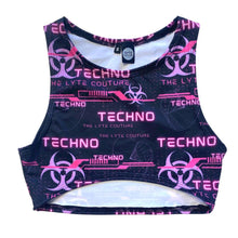 Load image into Gallery viewer, PINK TECHNO | Underboob Sporty Crop Top, Women's Festival Top, Rave Top