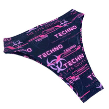 Load image into Gallery viewer, PINK TECHNO | High Waisted High Cut Bottoms, Festival Bottoms, Rave Bottoms, Black Rave Outfit