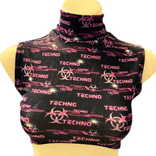 Load image into Gallery viewer, PINK TECHNO | Underboob Mock Neck Crop Top Sleeveless , Women's Festival Top, Rave Top